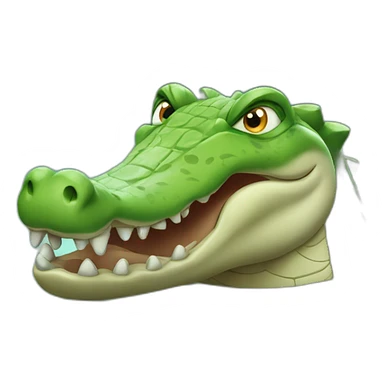 Crocodile sur une vache sticker