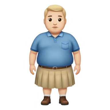 fat man wearing skirt sticker