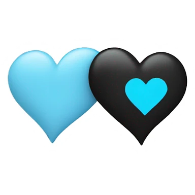 Half black and baby blue heart sticker