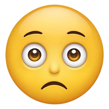 Generate an image of a yellow circle emoji with eyes looking to the side, showing a skeptical or unimpressed expression, but not frowning. sticker
