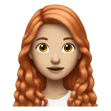 A white skinned girl with long copper hair  sticker
