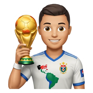 Ronaldo with world cup trophy sticker