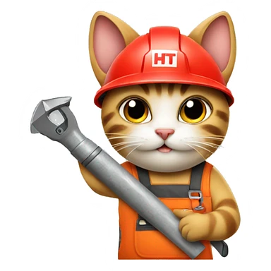 Cat holding a Hilti tool sticker