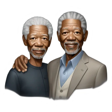 Morgan Freeman holding George Floyd sticker