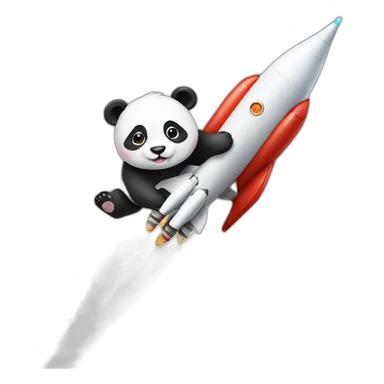 panda on a rocket sticker