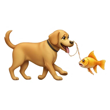 dog walking a fish sticker