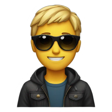 Boy with black sun glasses sticker