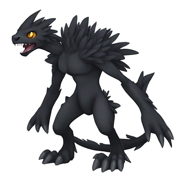 cool edgy dark-themed animal hybrid Fakemon full body sticker