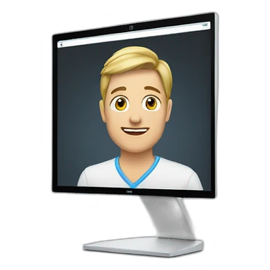 monitor with the video call on the screen sticker