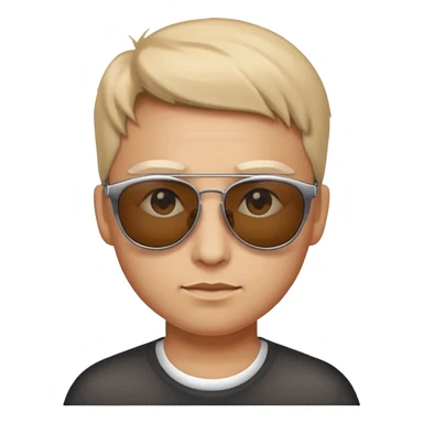 Sunglasses slightly down with eyes partially showing sticker