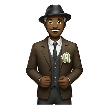 Gambler winning money sticker