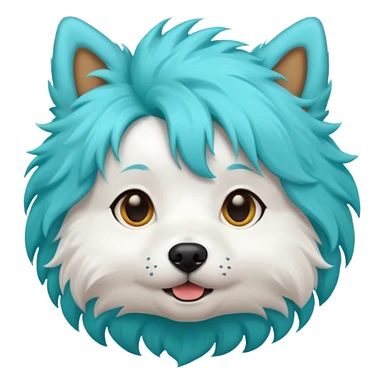 dog with turquoise hair sticker