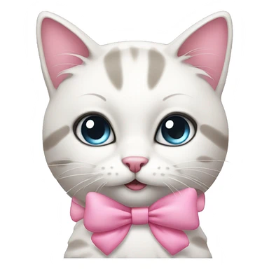 girly cat with pink bow sticker