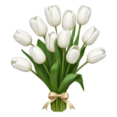 white tulip bouquet  sticker