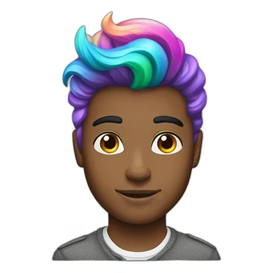 Posh-boy-with-rainbow-unicorn-hair sticker