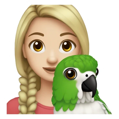 White girl with green cheek conure sticker