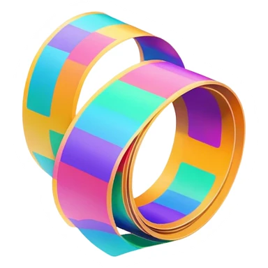 psychedelic colored film roll sticker