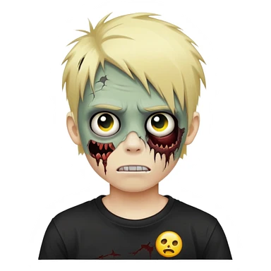 boy zombie with blonde emo hair emoji sticker