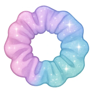 girly sparkling hair tie, pastel colors, no background sticker