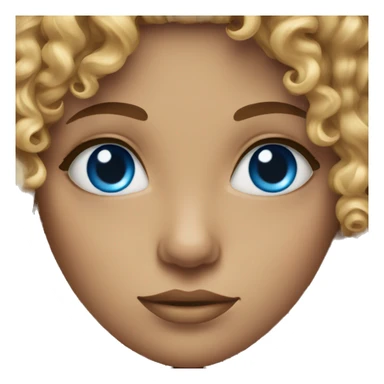 Curly woman blue eye sticker