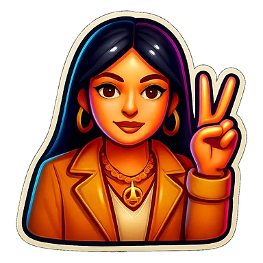 Make the same emoji but with long hair, keep the style and expression, with no background sticker