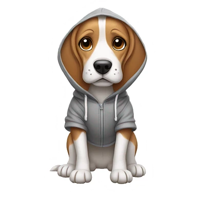 Beagle dog wearing a hoodie  sticker