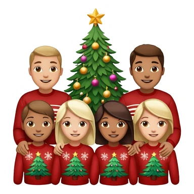Merry Christmas emoji with my family photo sticker