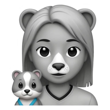 열정적인, 멋있는, 동물을 좋아하는 (흑백 회색조) sticker