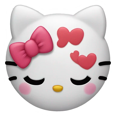 Hello kitty kissing face sticker
