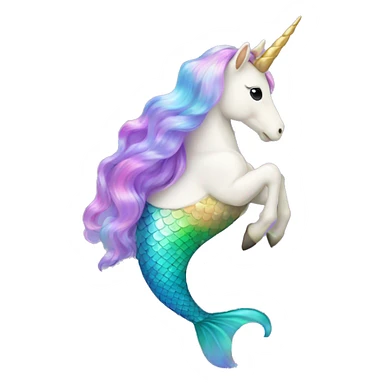 Unicorn with mermaid tail iridescent sticker