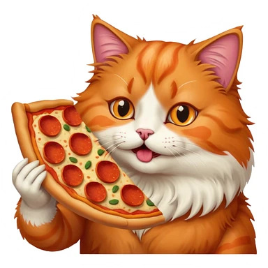 Cat eating pizza sticker