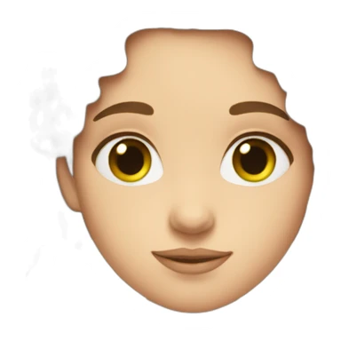 Girl with brown hair and green eyes in love sticker