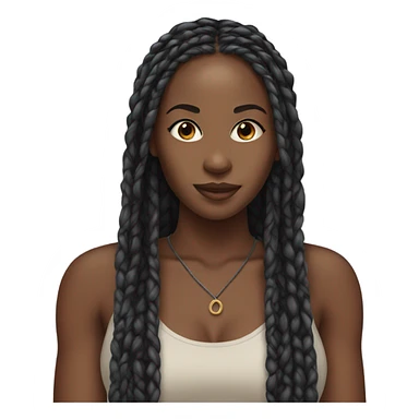 black woman with box braids sticker