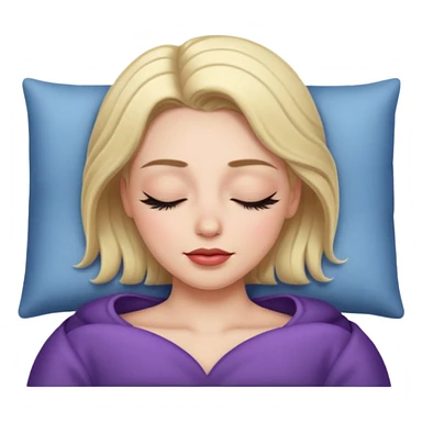 female character sleeping with makeup sticker