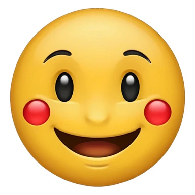 Crea un emoji redondo de color negro con cara feliz sticker