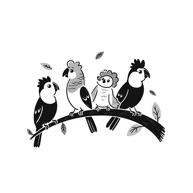 Tropical birds sticker