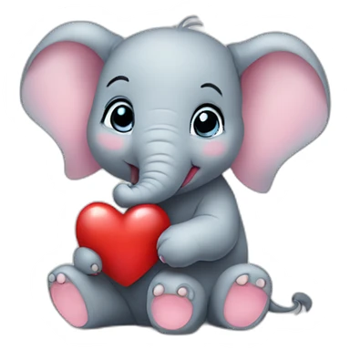 cute baby elephant with holding heart ❤️  sticker