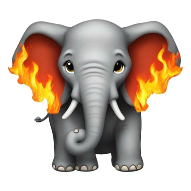 Elephant on flames sticker