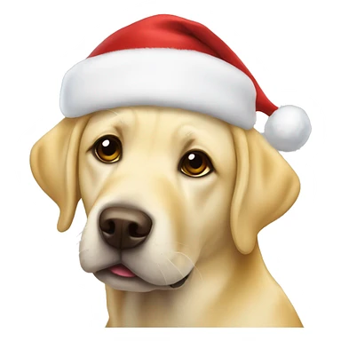 Yellow lab with Santa hat sticker