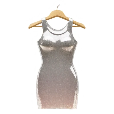 sparkly short bodycon dress on hanger sticker