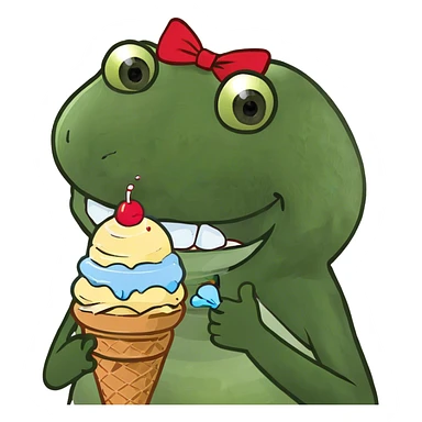 Smiling ice cream cone sticker