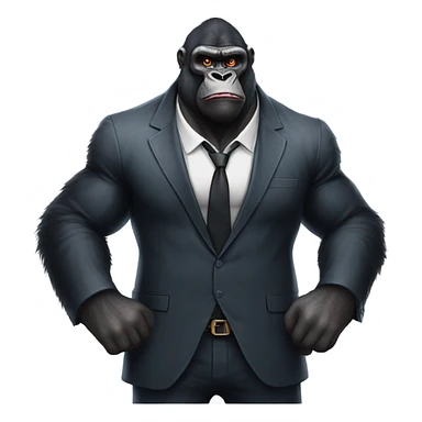 beautiful tall and muscular gorilla with a mafia outfit  sticker