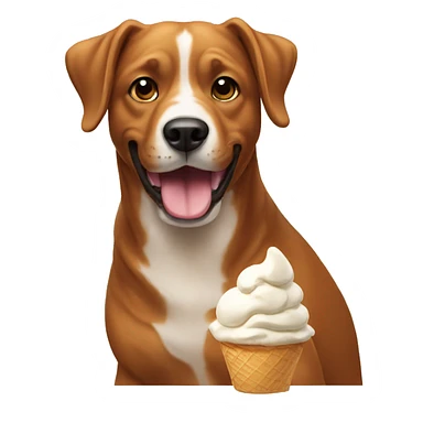 Dog eating an ice cream sticker