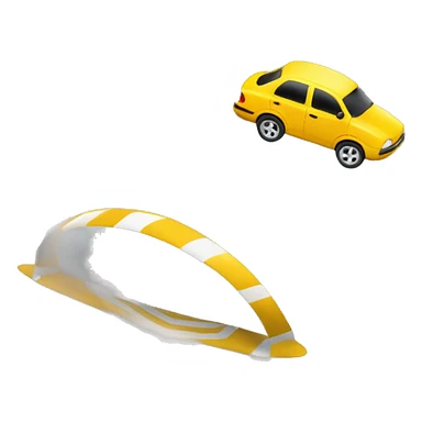 A car being tossed in the air by going over a speed bump too fast. Make the picture focus on the speed bump itself, rather than the car. sticker