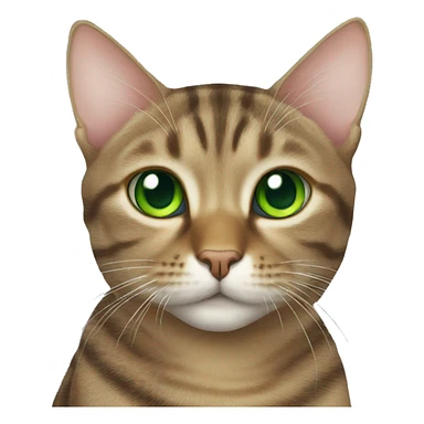 Tabby cat with green eyes sticker