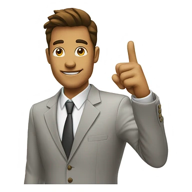 business man pointing finger up sticker