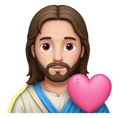 jesus con un corazón rosa sticker