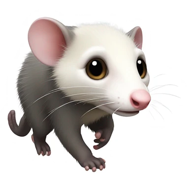 Opossum walking sticker