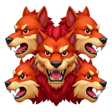 Red cerberus sticker
