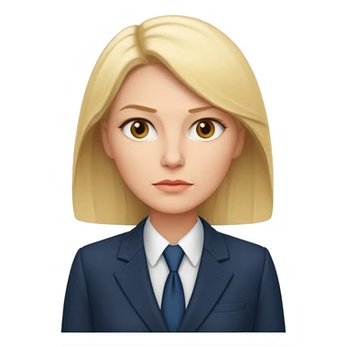 serious blond business woman in her forties in full suit sticker